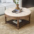 Grande table basse pouf ronde imperméable à l'eau, pouf surdimensionné à 2 niveaux, capitonné avec table basse rembourrée en bois