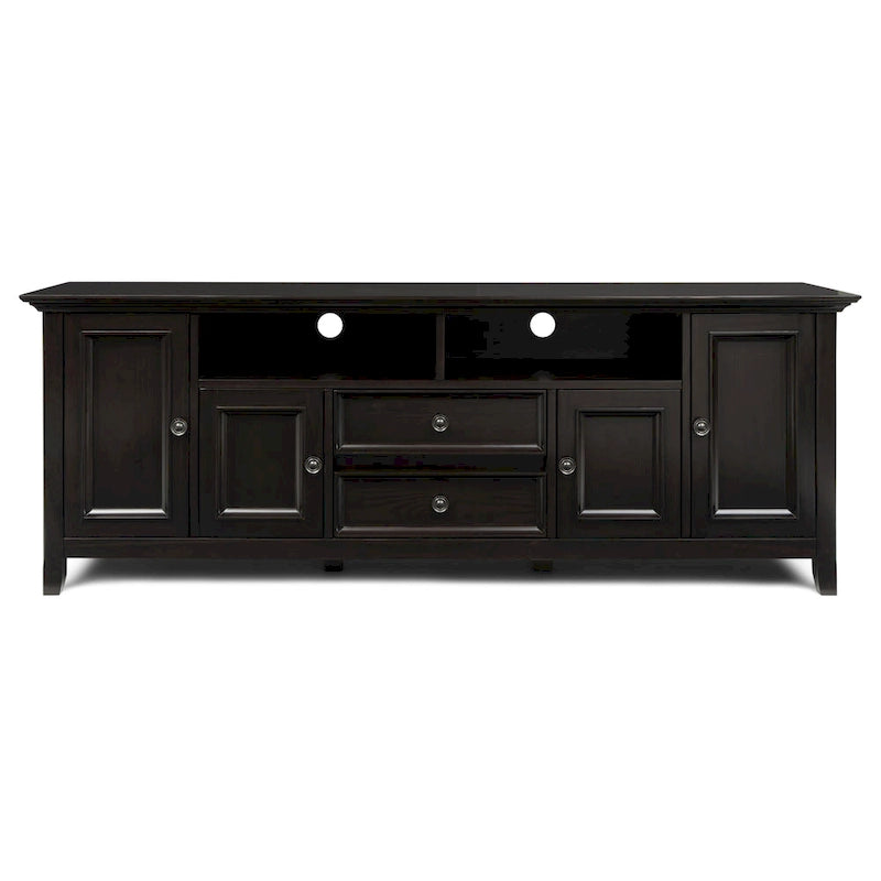 Meuble TV de transition en bois massif de 183 cm de large