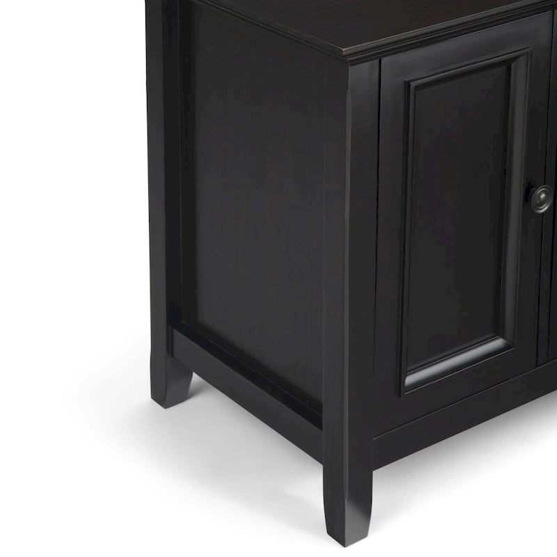 Meuble TV de transition en bois massif de 183 cm de large