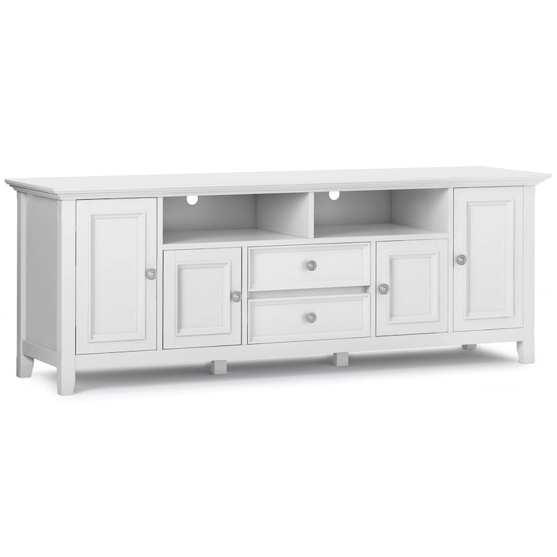 Meuble TV de transition en bois massif de 183 cm de large