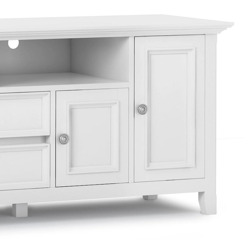 Meuble TV de transition en bois massif de 183 cm de large