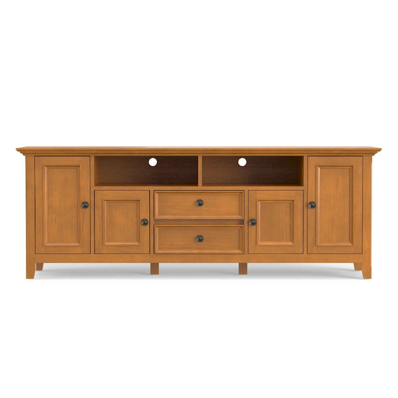 Meuble TV de transition en bois massif de 183 cm de large