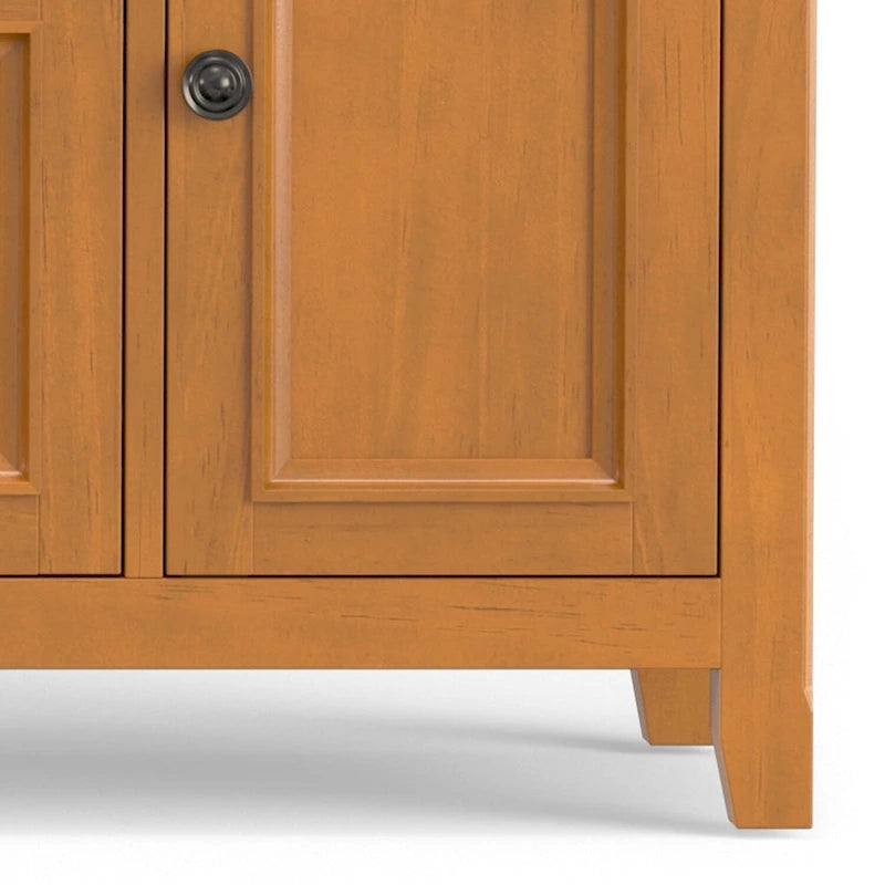Meuble TV de transition en bois massif de 183 cm de large
