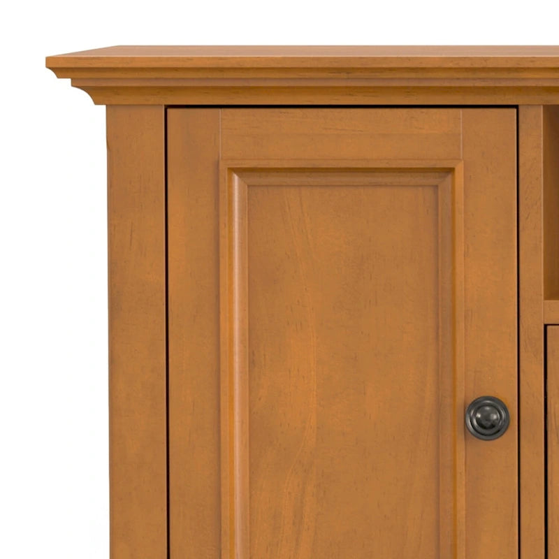 Meuble TV de transition en bois massif de 183 cm de large