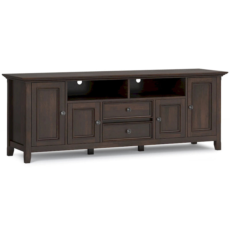 Meuble TV de transition en bois massif de 183 cm de large