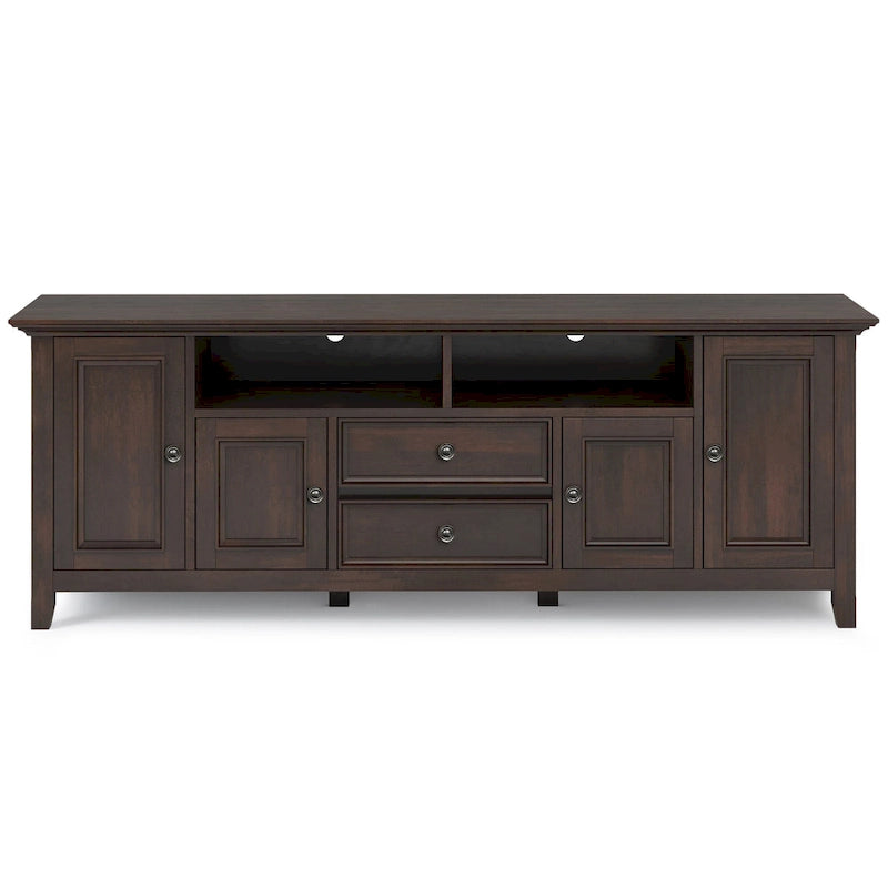 Meuble TV de transition en bois massif de 183 cm de large