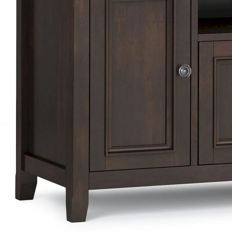Meuble TV de transition en bois massif de 183 cm de large