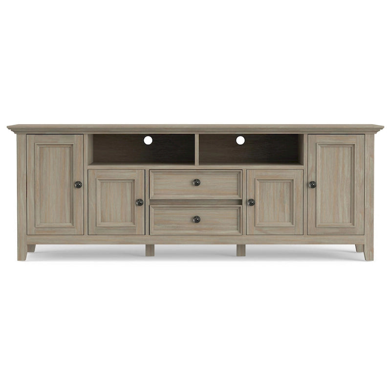 Meuble TV de transition en bois massif de 183 cm de large