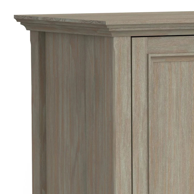 Meuble TV de transition en bois massif de 183 cm de large