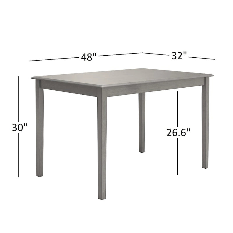 Table à manger rectangulaire de 48 pouces avec finition antique vieillie