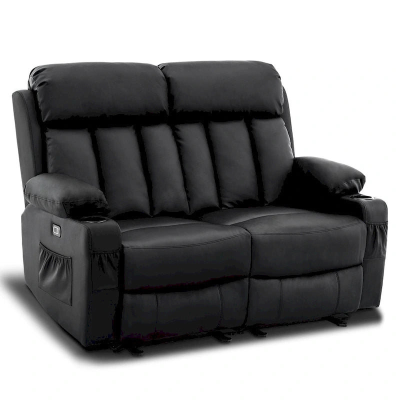 Causeuse inclinable électrique avec fonctions de chauffage et de massage et port USB