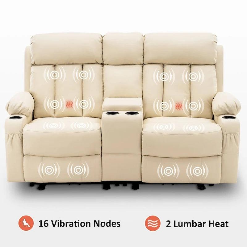 Causeuse inclinable électrique avec fonctions de chauffage et de massage et port USB