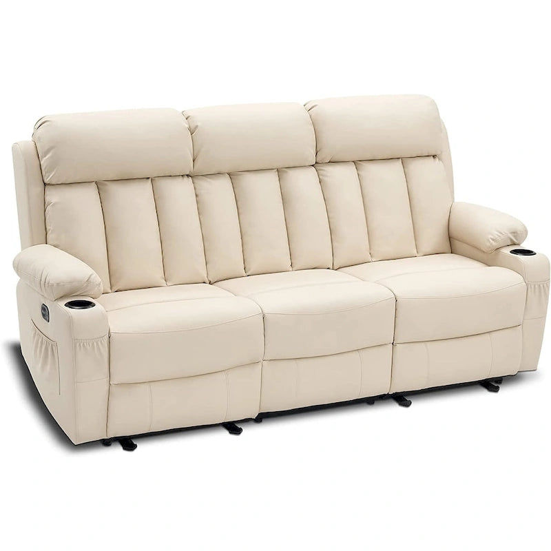 Causeuse inclinable électrique avec fonctions de chauffage et de massage et port USB