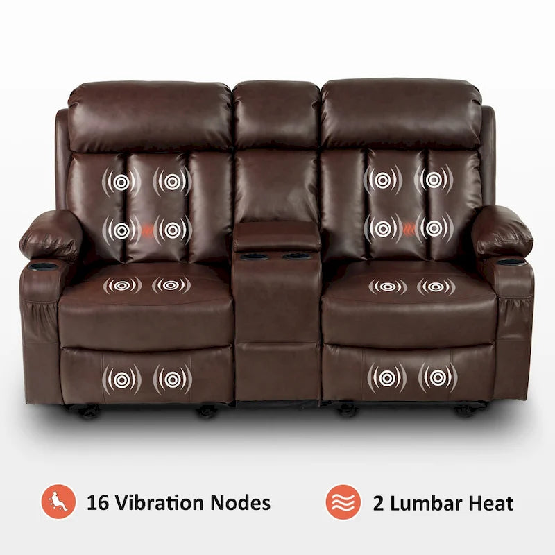 Causeuse inclinable électrique avec fonctions de chauffage et de massage et port USB