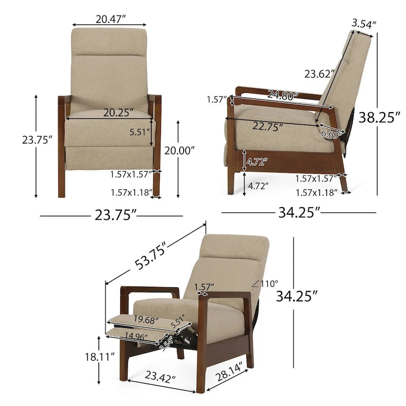 Fauteuil inclinable à dossier arrière en cascade