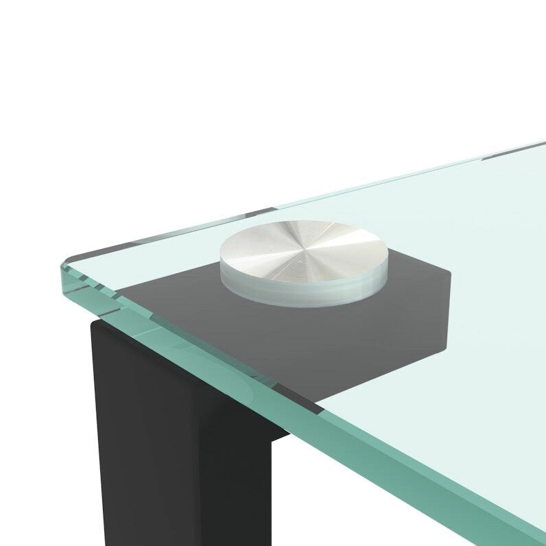 Table de coin en verre à deux niveaux