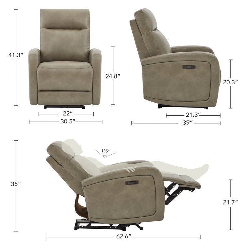 Fauteuil inclinable électrique zéro encombrement avec port USB