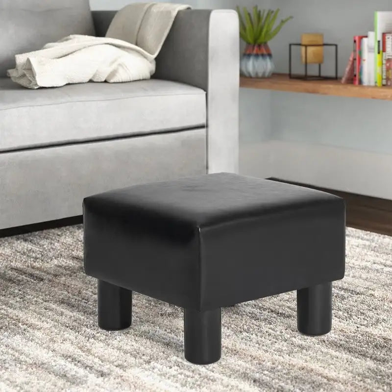 Repose-pieds ottoman en similicuir avec rembourrage épais