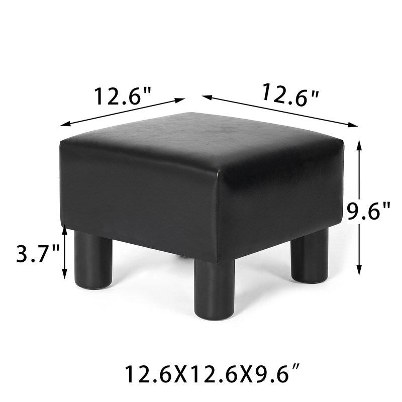 Repose-pieds ottoman en similicuir avec rembourrage épais