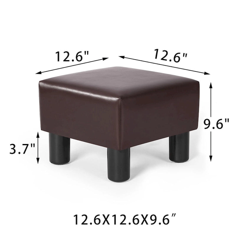 Repose-pieds ottoman en similicuir avec rembourrage épais