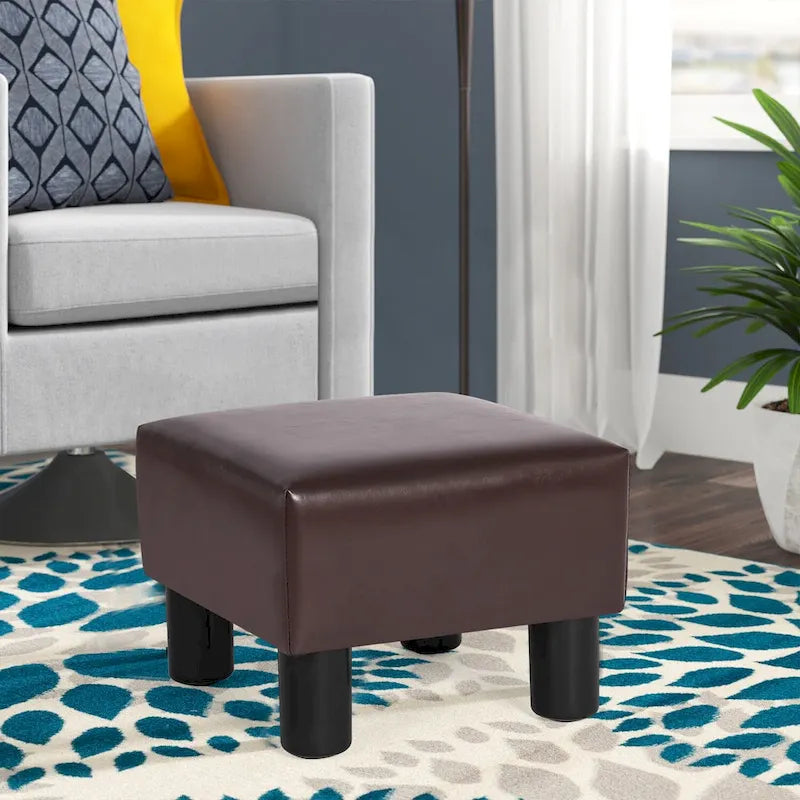 Repose-pieds ottoman en similicuir avec rembourrage épais