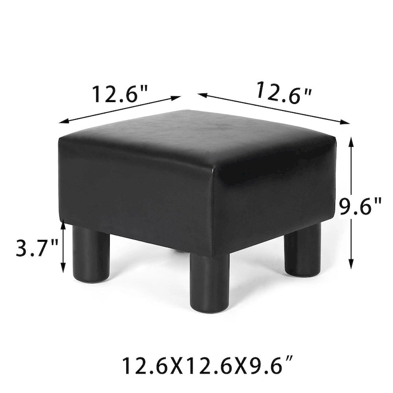 Repose-pieds ottoman en similicuir avec rembourrage épais
