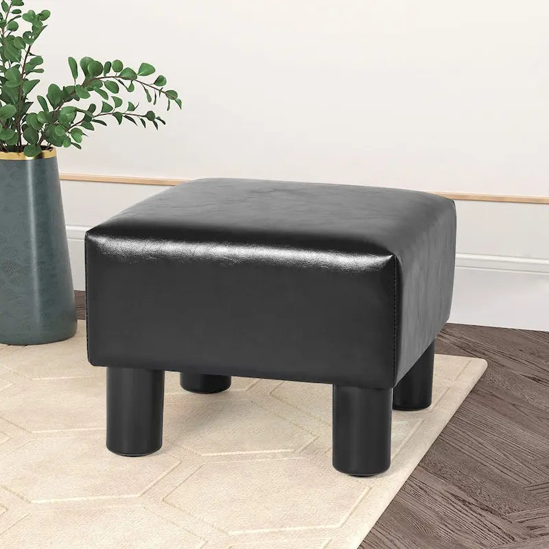 Repose-pieds ottoman en similicuir avec rembourrage épais