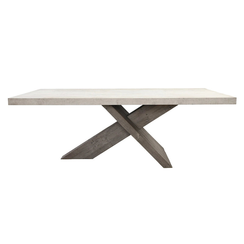 Table de salle à manger en stratifié béton et pin recyclé de 84 po