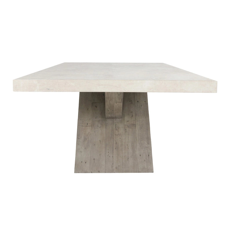Table de salle à manger en stratifié béton et pin recyclé de 84 po