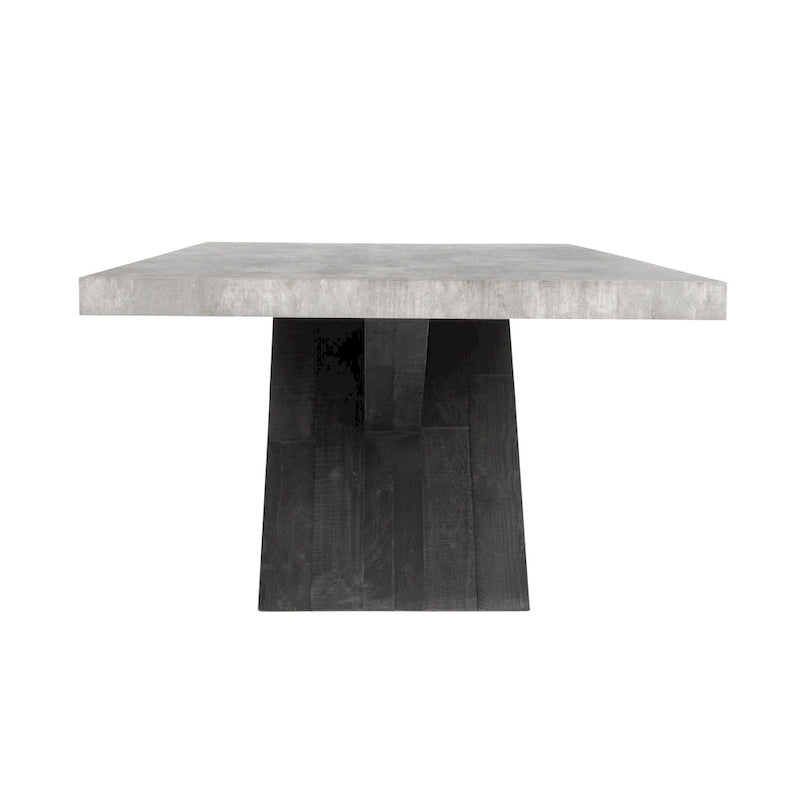 Table de salle à manger en stratifié béton et pin recyclé de 84 po