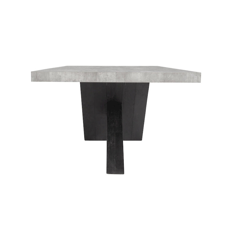 Table de salle à manger en stratifié béton et pin recyclé de 84 po