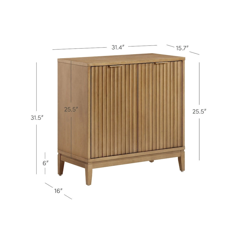 Buffet moderne avec portes cannelées et poignées en laiton