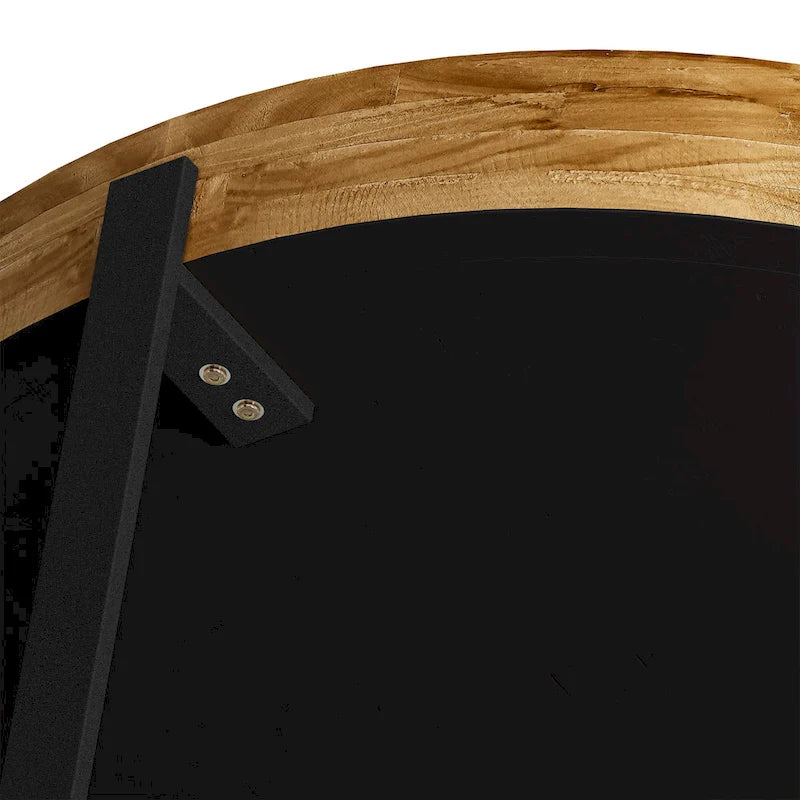 33.86 Table basse ronde en bois moderne rétro avec pieds croisés