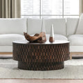 Table basse ronde en manguier de 40" avec rangement intérieur