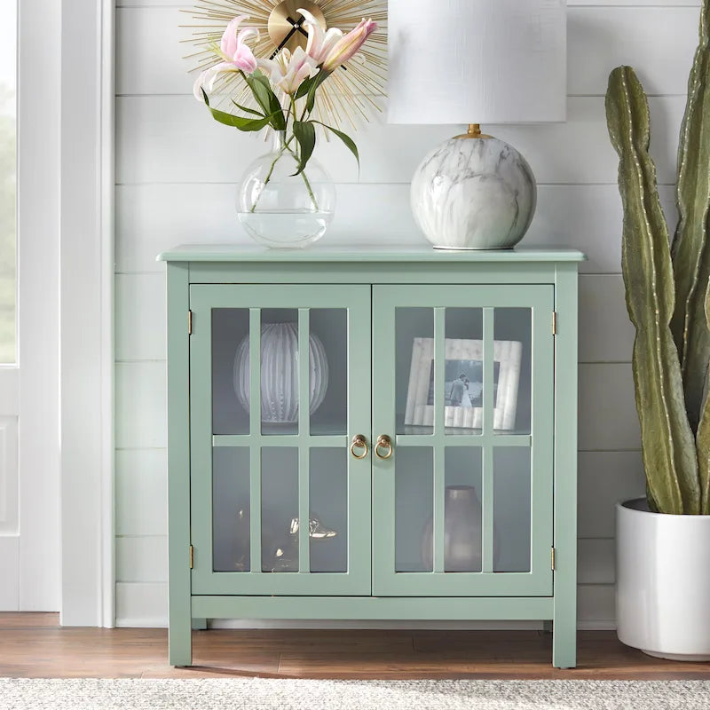 Vitrine à 2 portes avec étagère fixe