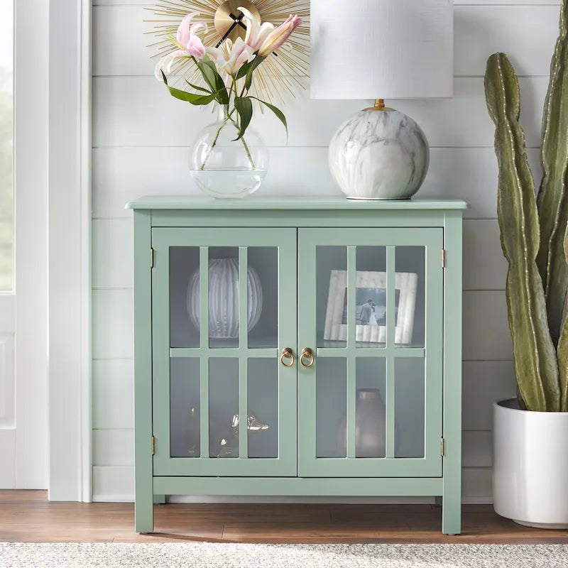 Vitrine à 2 portes avec étagère fixe