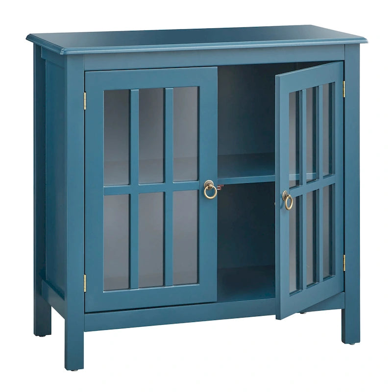 Vitrine à 2 portes avec étagère fixe