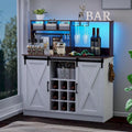 Meuble de bar à café de 120 cm avec lumières LED et prise de courant