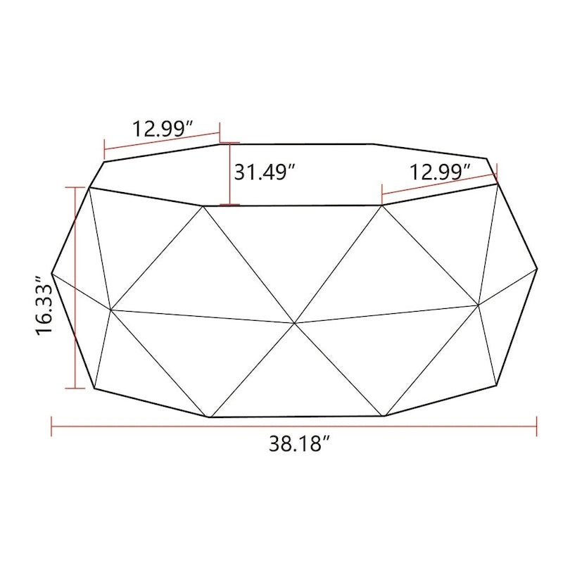 38 Table basse tridimensionnelle estampée de style rétro américain