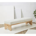 Banc rembourré de style moderne du milieu du siècle en tissu bouclé