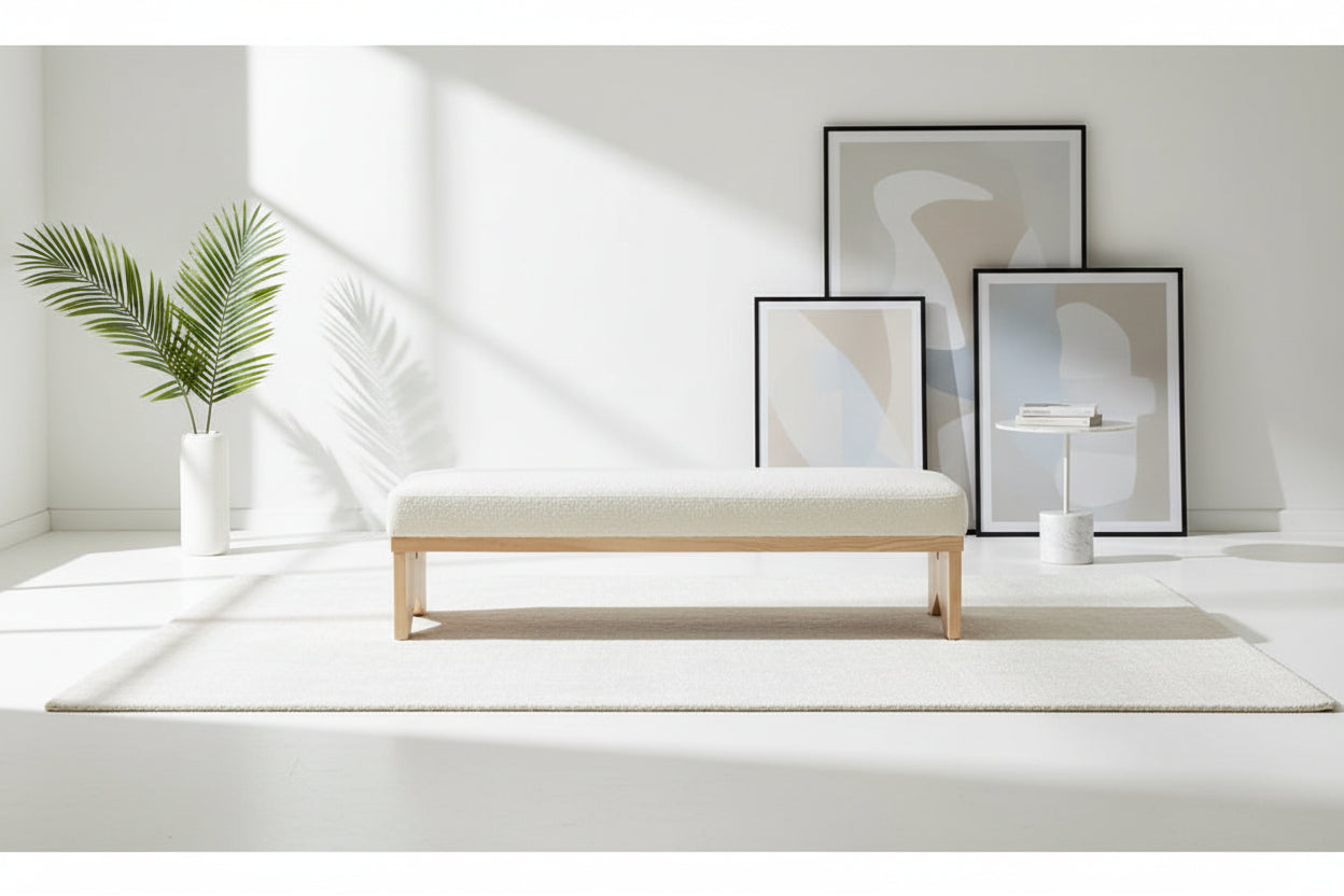 SAFAVIEH Couture Boris Mid-Century Modern Bench - 62.4 In. W x 19.7 In. D x 16.5 In. H - 62Wx20Dx17H