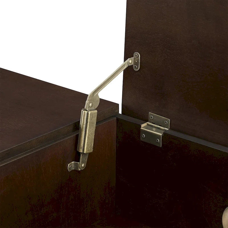 Console pour supports d'enregistrement avec portes coulissantes à lattes