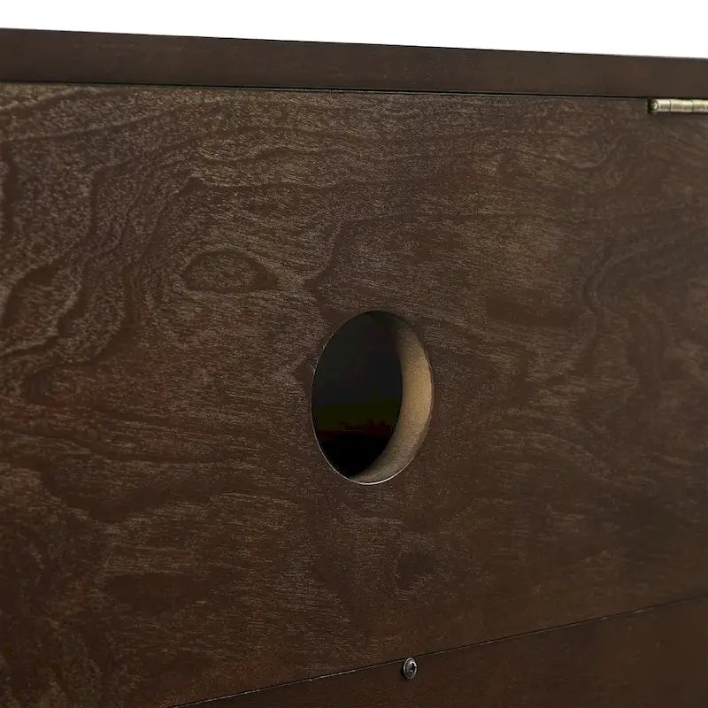 Console pour supports d'enregistrement avec portes coulissantes à lattes