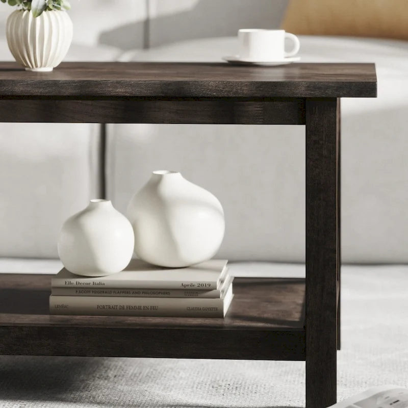 Table basse de ferme traditionnelle en bois massif