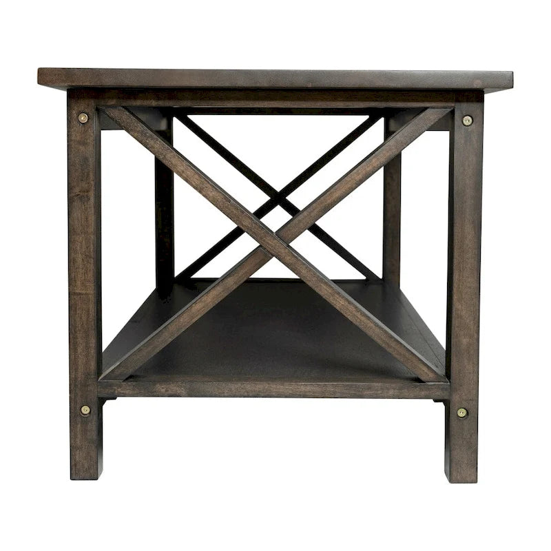 Table basse de ferme traditionnelle en bois massif