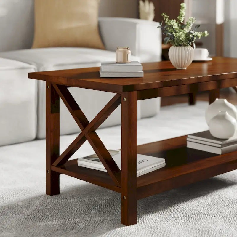 Table basse de ferme traditionnelle en bois massif
