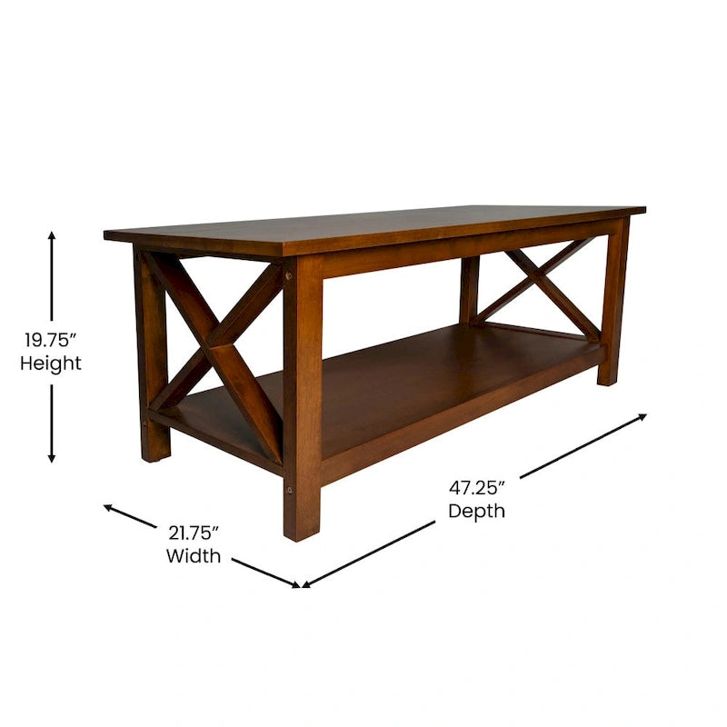 Table basse de ferme traditionnelle en bois massif