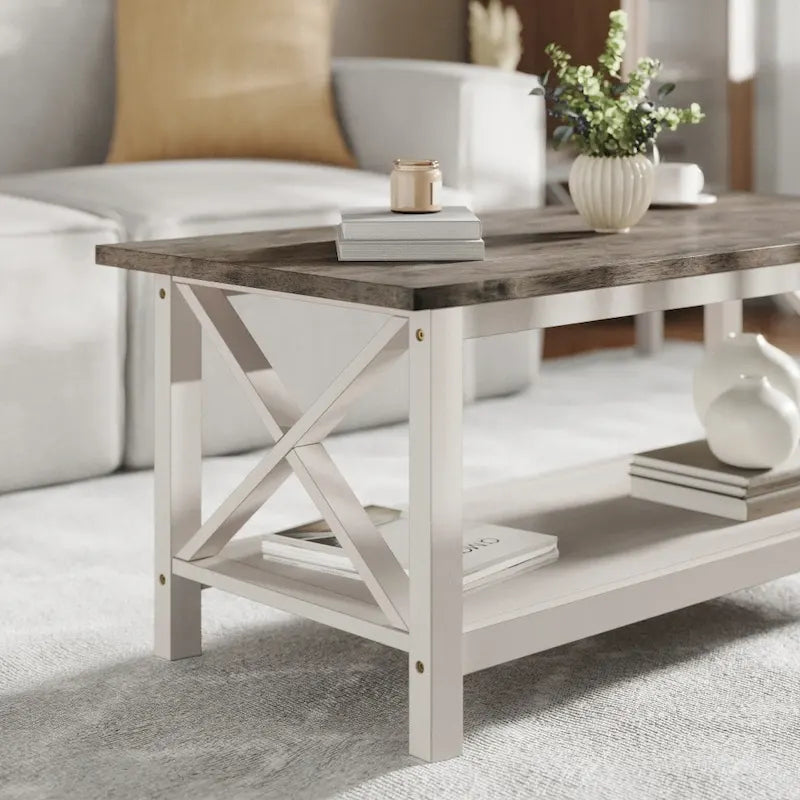 Table basse de ferme traditionnelle en bois massif