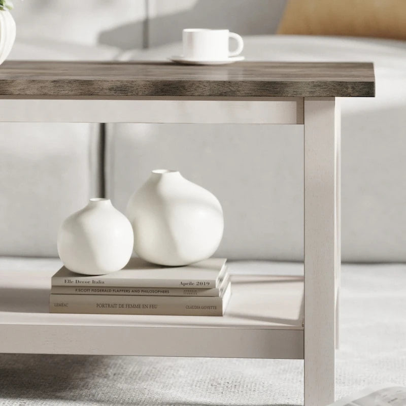 Table basse de ferme traditionnelle en bois massif