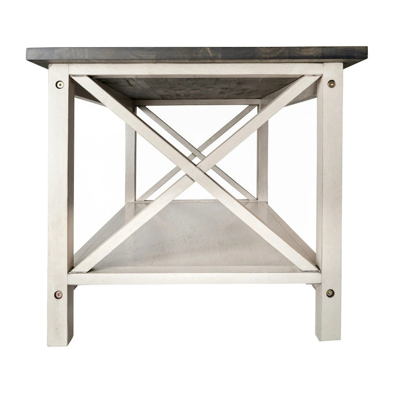 Table basse de ferme traditionnelle en bois massif